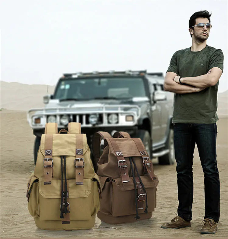 Canvas Bucket Backpack for Men