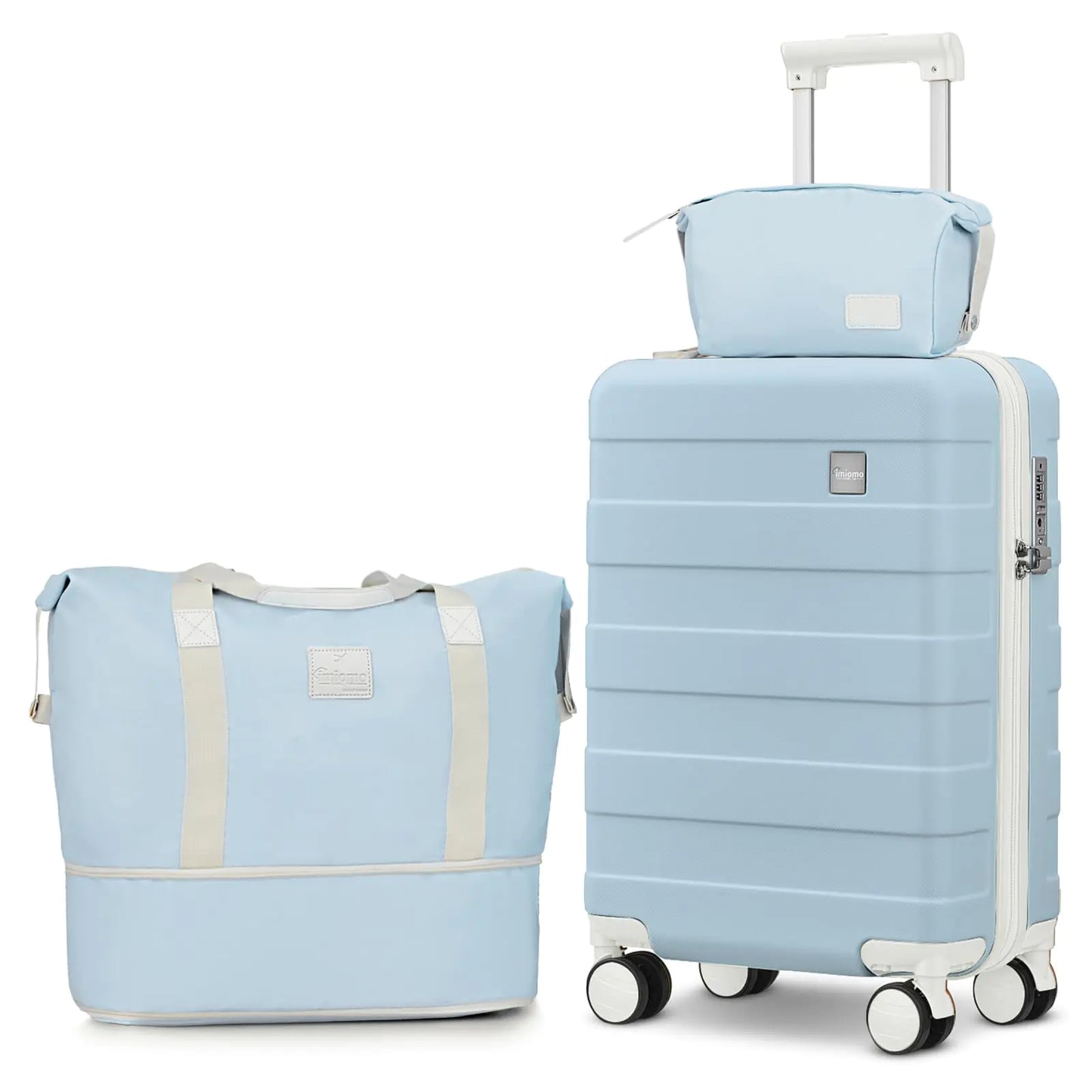 imiomo Carry on Luggage 22x14x9 Airline Approved Hardside 20 Inch Carry on Suitcases with Spinner Wheels Lightweight Travel Carry-on Luggage with TSA Lock (Blue Carry-On 20-Inch)