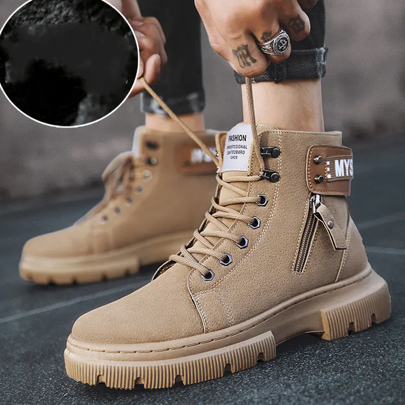 Retro British High-Top Martin Tooling Boots for Men