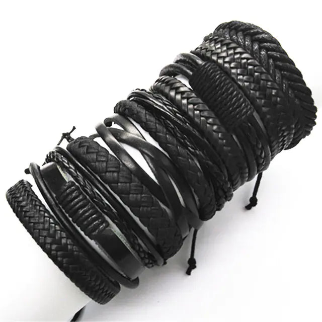 10pcs Handmade Woven Fashion Bracelets for Men
