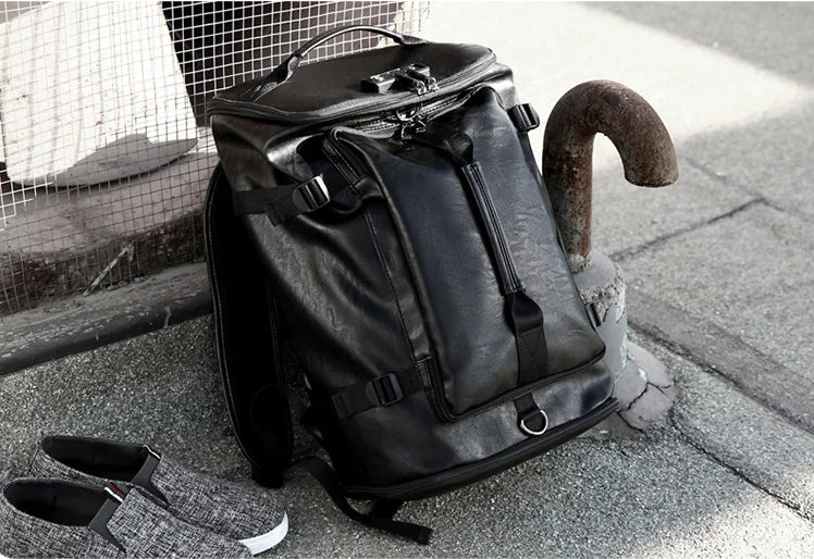 Multifunctional Travel Backpack - Vintage Leather Design