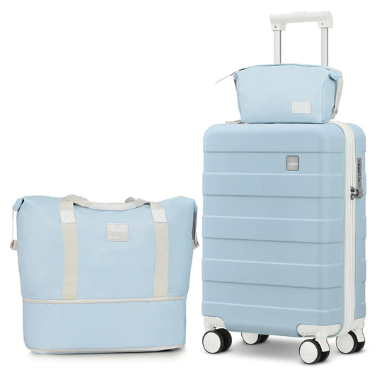 imiomo Carry on Luggage 22x14x9 Airline Approved Hardside 20 Inch Carry on Suitcases with Spinner Wheels Lightweight Travel Carry-on Luggage with TSA Lock (Blue Carry-On 20-Inch)