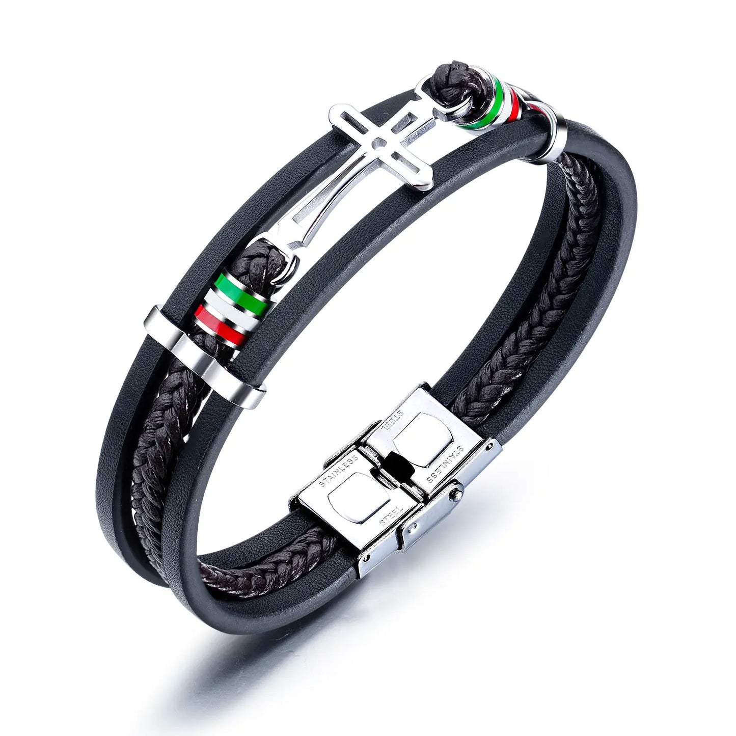 Men's Retro Multi-layer Woven Leather Bracelet