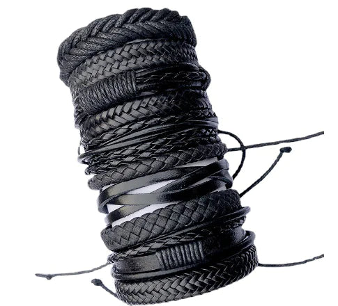 10pcs Handmade Woven Fashion Bracelets for Men