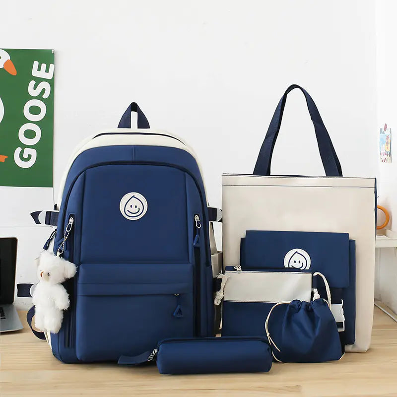 Leisure Five-Piece Student Backpack Set