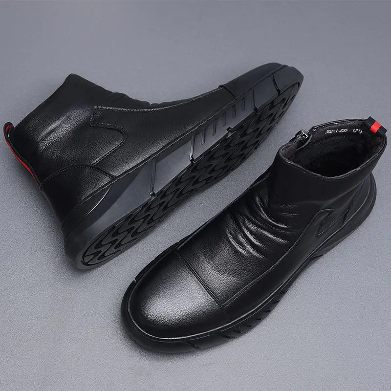 High-Top Casual Leather Shoes
