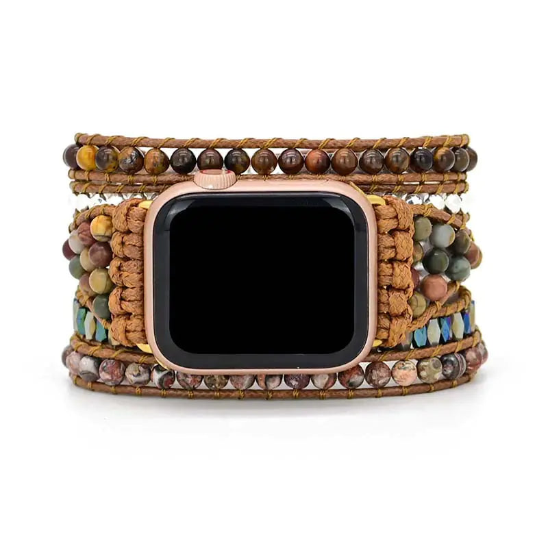 Woven Tiger Eye Bead Bracelet and Watch Band