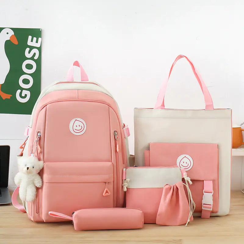 Leisure Five-Piece Student Backpack Set