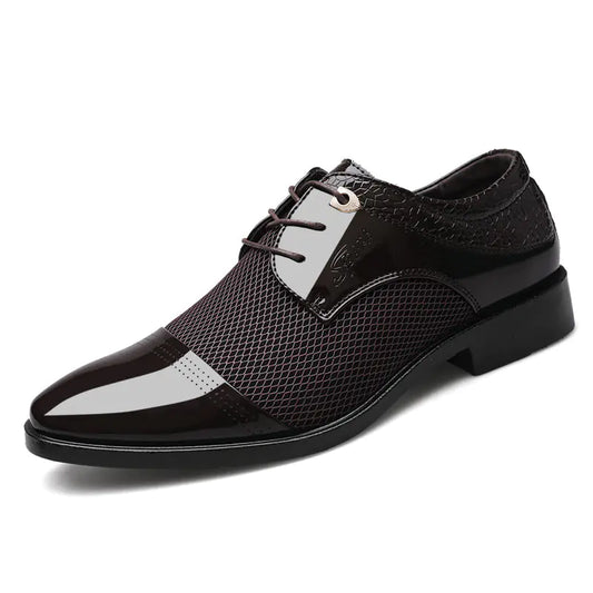 Shiny Pointed Dress Shoes for Men