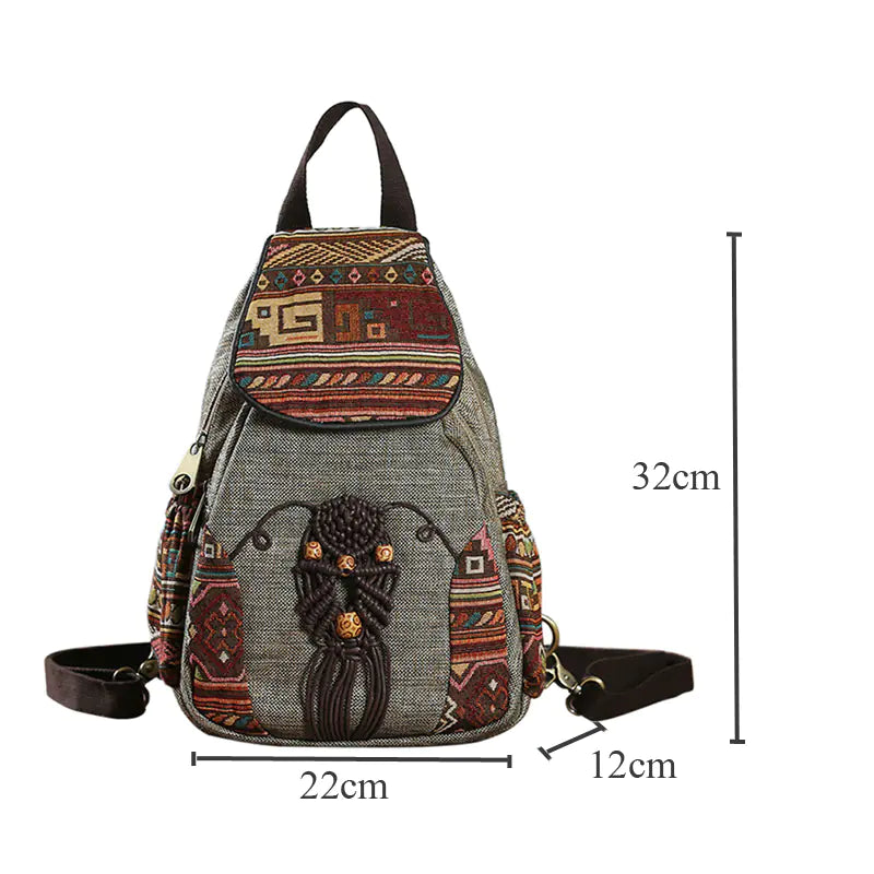 Vintage Canvas Handmade Backpack for Women