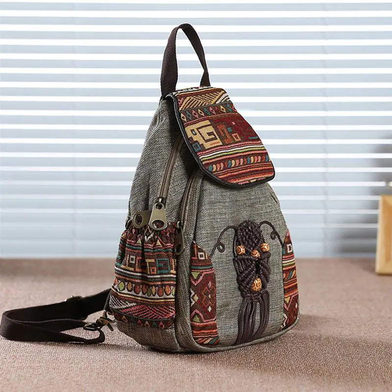 Vintage Canvas Handmade Backpack for Women