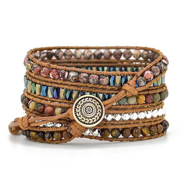 Woven Tiger Eye Bead Bracelet and Watch Band