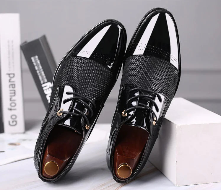 Shiny Pointed Dress Shoes for Men