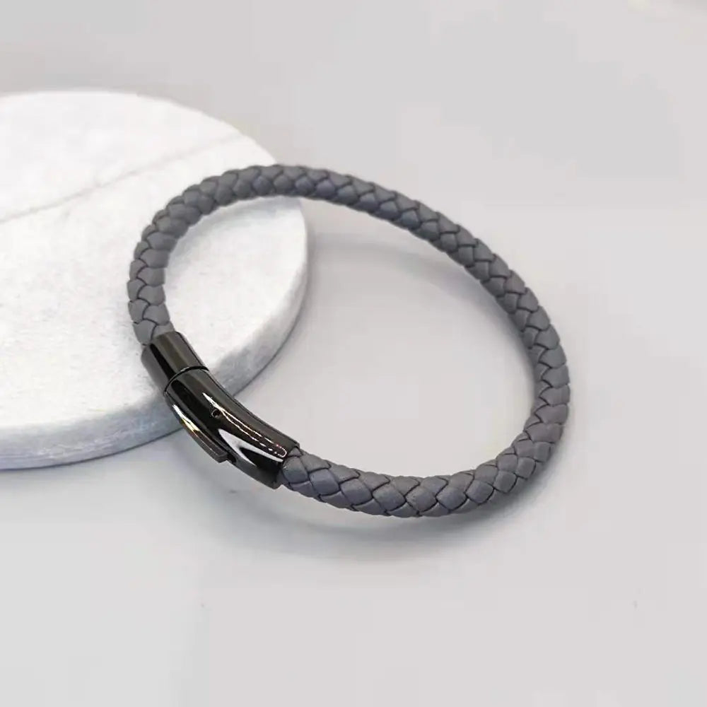 Titanium Steel Braided Leather Bracelets