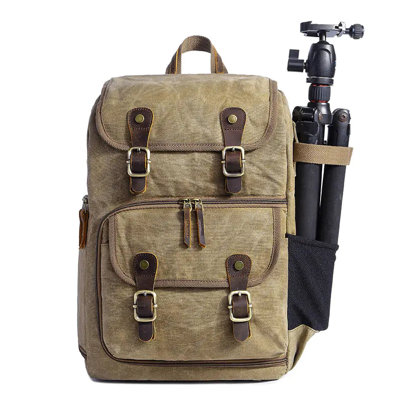 Waterproof Large Capacity Canvas Camera Backpack