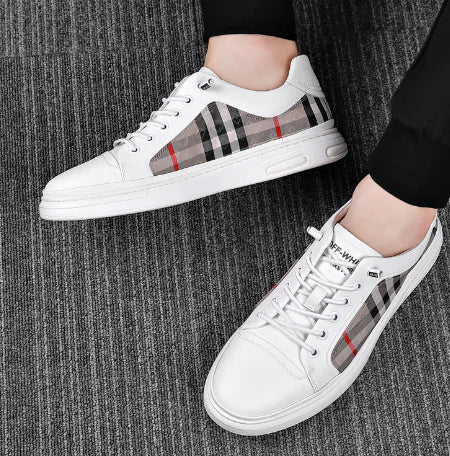 Breathable Checkered Cloth Board Shoes for Men