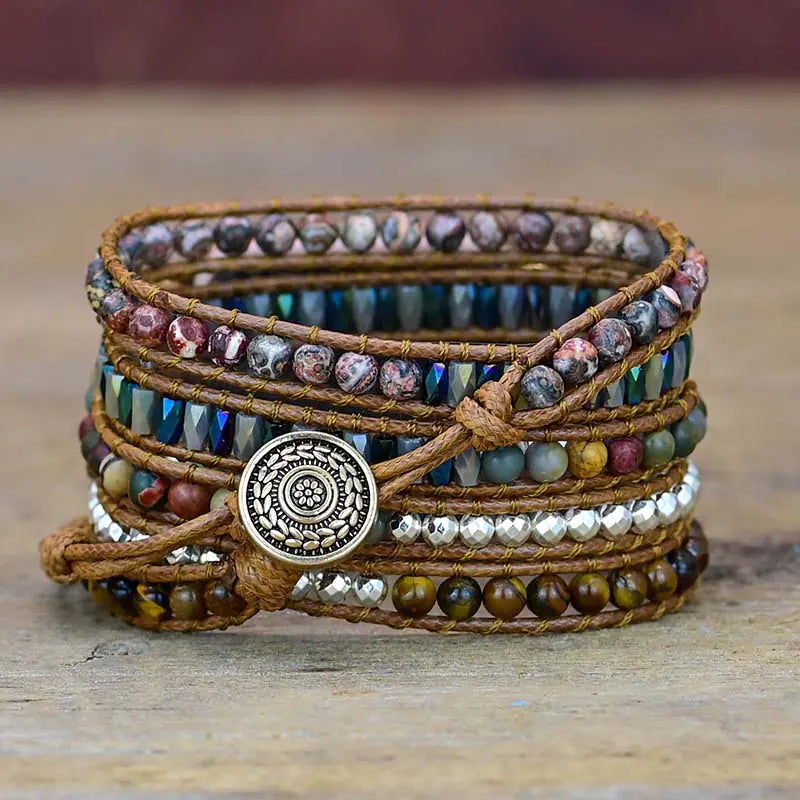 Woven Tiger Eye Bead Bracelet and Watch Band