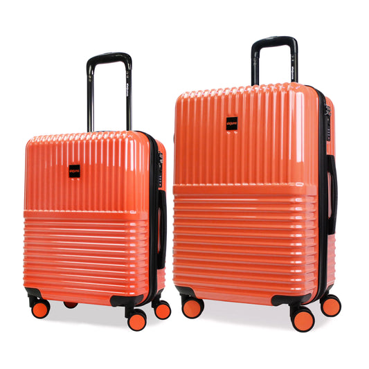 World Traveler Dejuno Tonal Lightweight Polycarbonate Hardside Expandable Spinner Luggage Suitcase with TSA Lock Coral 2-Piece Set(20in24in)