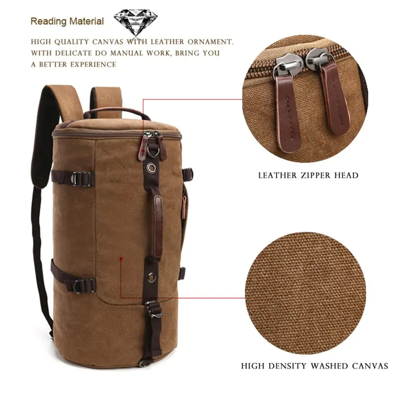 "Trendy Canvas Travel and Hiking Backpack"