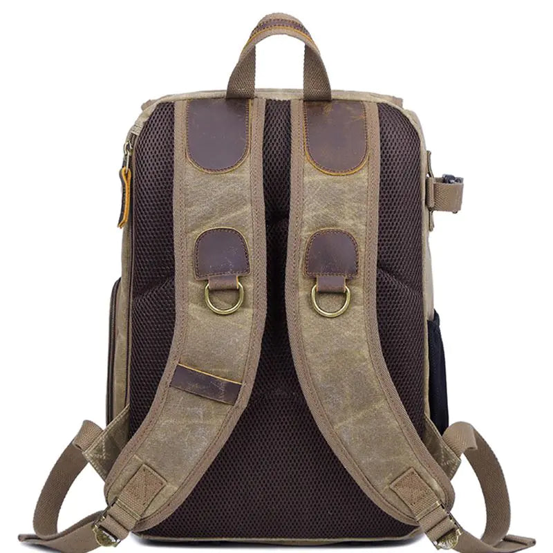 Waterproof Large Capacity Canvas Camera Backpack