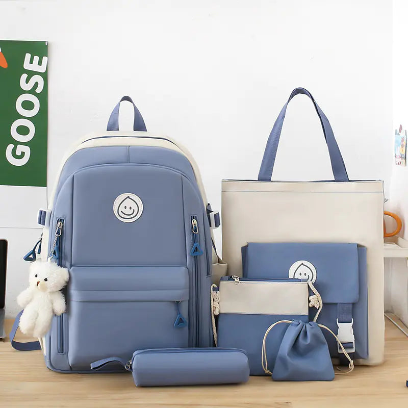 Leisure Five-Piece Student Backpack Set