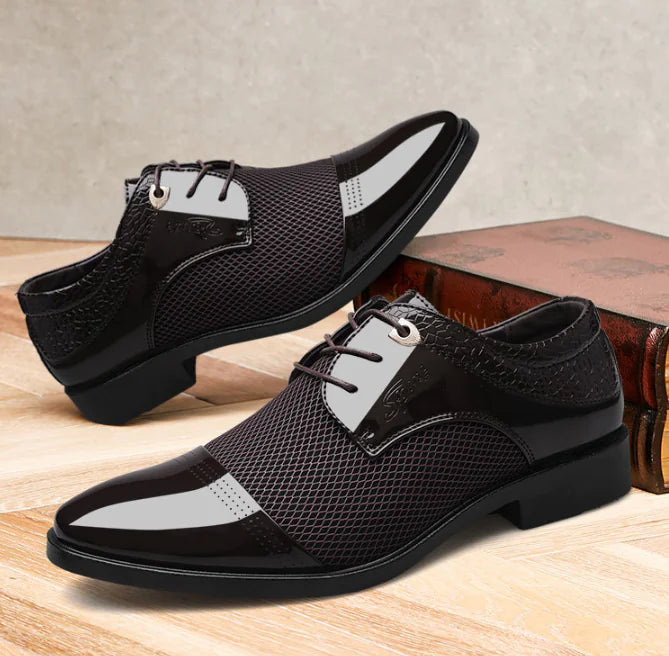 Shiny Pointed Dress Shoes for Men