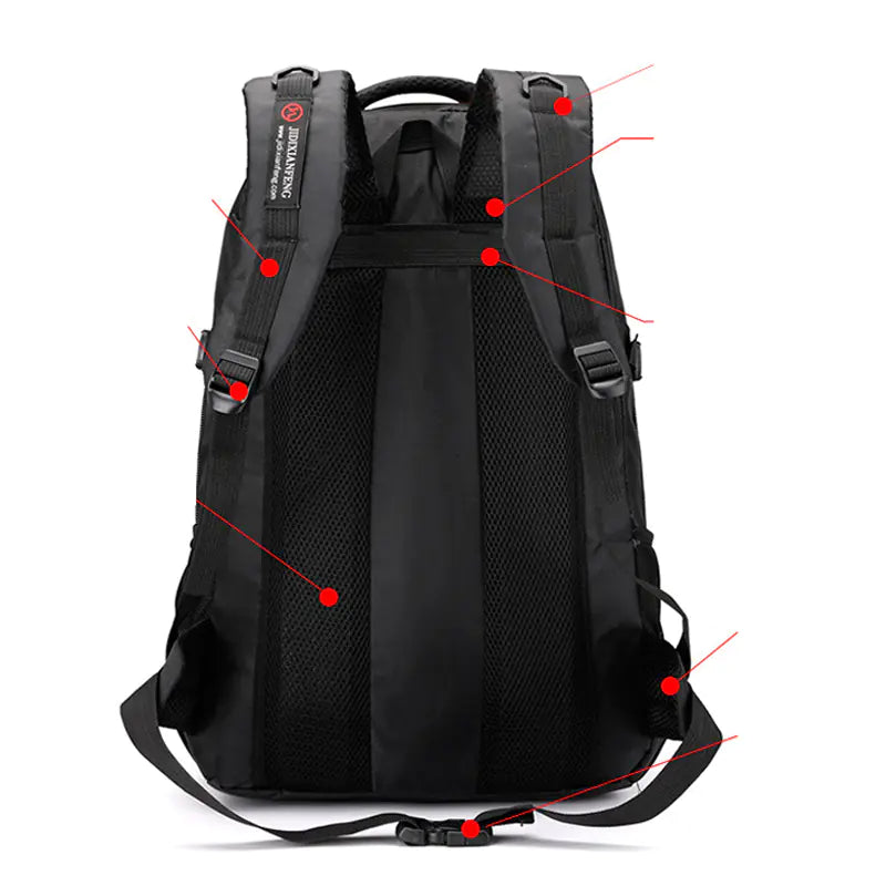 60L Waterproof Nylon Mountaineering Backpack Unisex