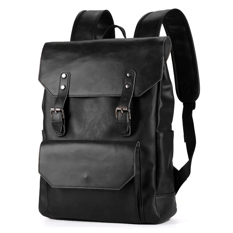Leather Laptop Backpack with Double Straps