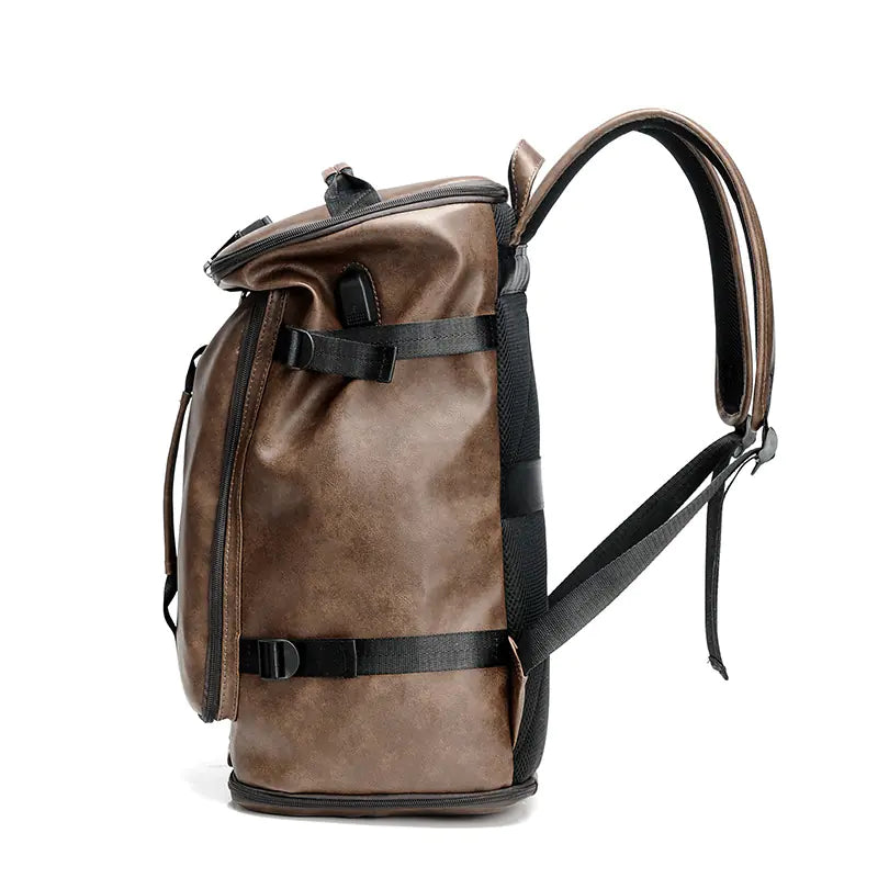 Multifunctional Travel Backpack - Vintage Leather Design
