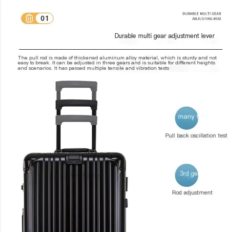 20-Inch Aluminum Alloy Luggage with Wheels and Locks