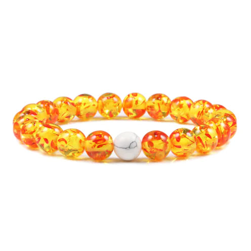 Beaded Stretch Bracelet with Obsidian and Turquoise