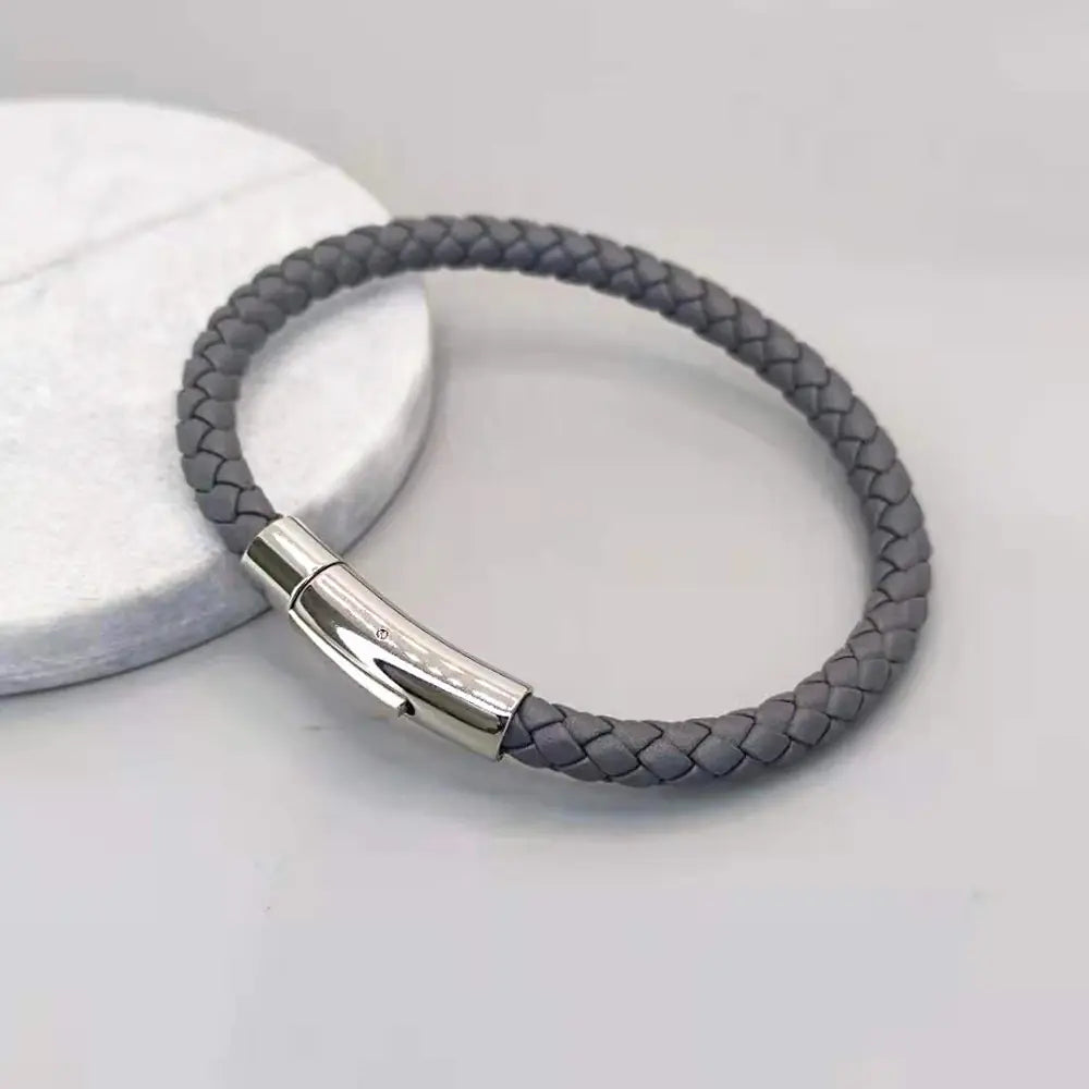 Titanium Steel Braided Leather Bracelets