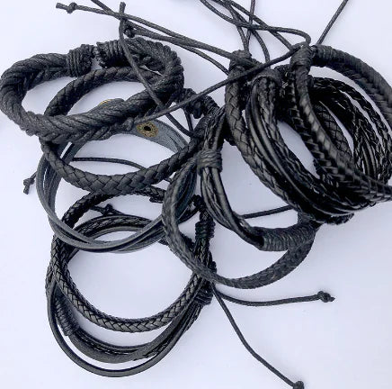 10pcs Handmade Woven Fashion Bracelets for Men