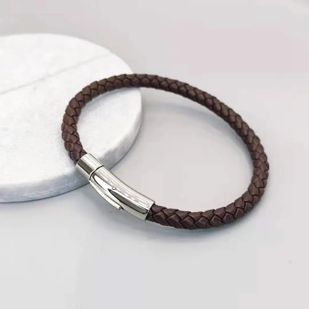 Titanium Steel Braided Leather Bracelets