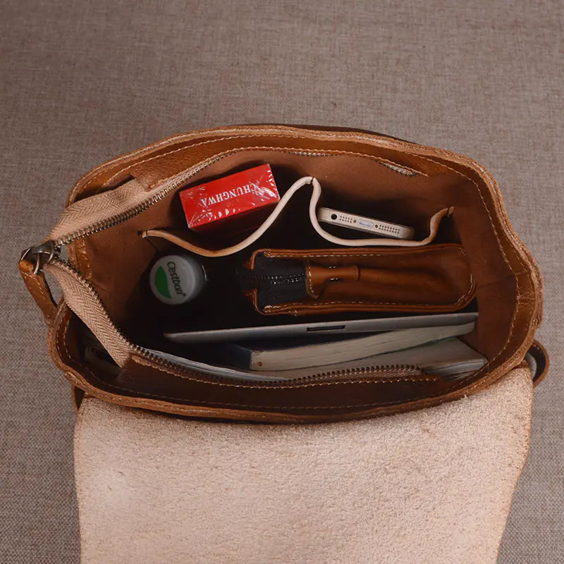 Leather Computer Backpack with Double Straps