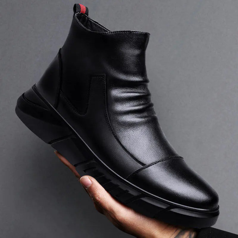 High-Top Casual Leather Shoes