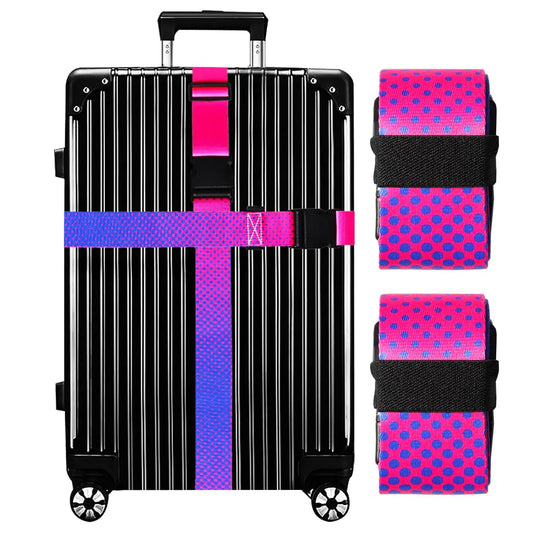 Gowraps Luggage Straps for Suitcases TSA Approved-2 Pack Bright Personalized Luggage Belt Strap for Suitcase/Carry On Bag Luggage Accessories for Travel (Gradient)