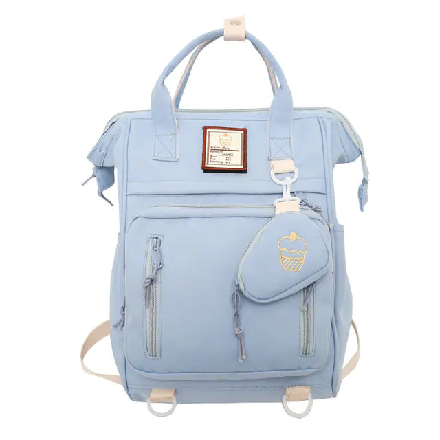 Double Zipper Multifunctional Backpack for Girls