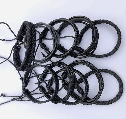 10pcs Handmade Woven Fashion Bracelets for Men